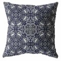 Palacedesigns 16 in. Navy Boho Indoor & Outdoor Zippered Throw Pillow PA3668316